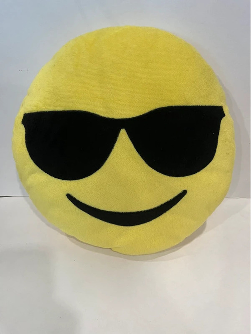 Emoji Smiley Face w/sunglasses Plush Pillow 13” Soft Toy Yellow